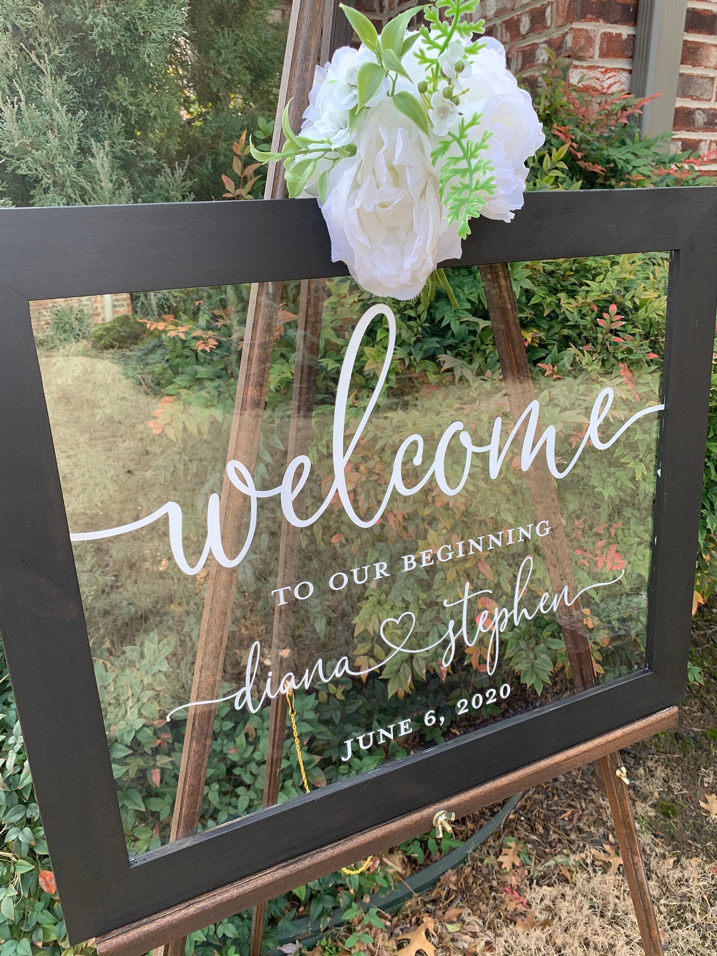Welcome to Our Beginning Sign, Acrylic Wedding Sign