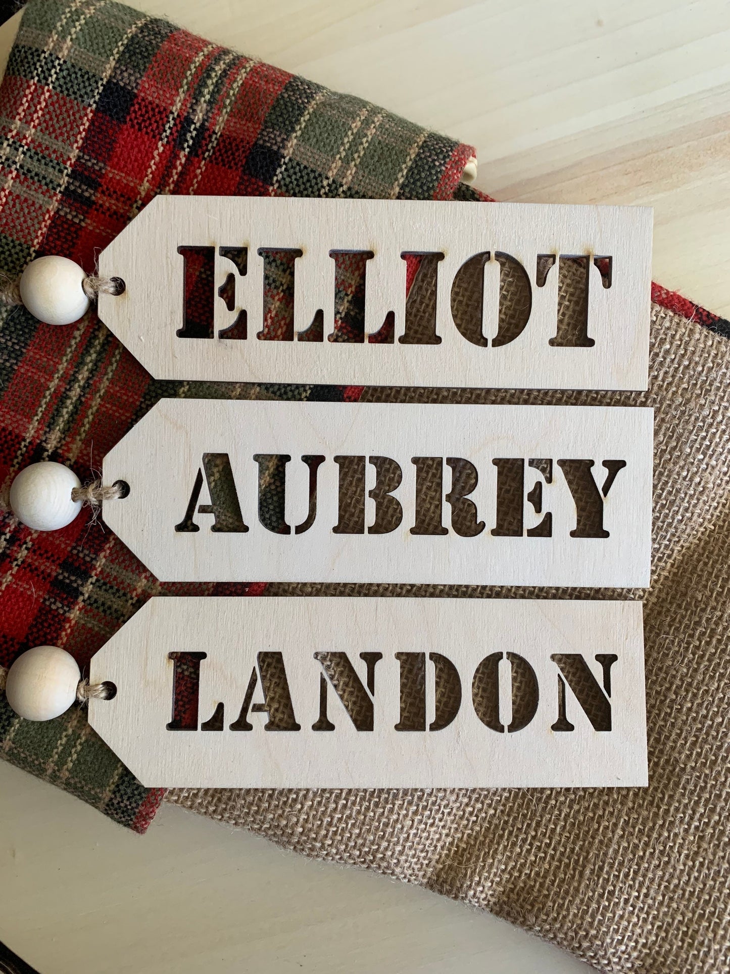 Stocking Name Tag, Custom Engraved Tag