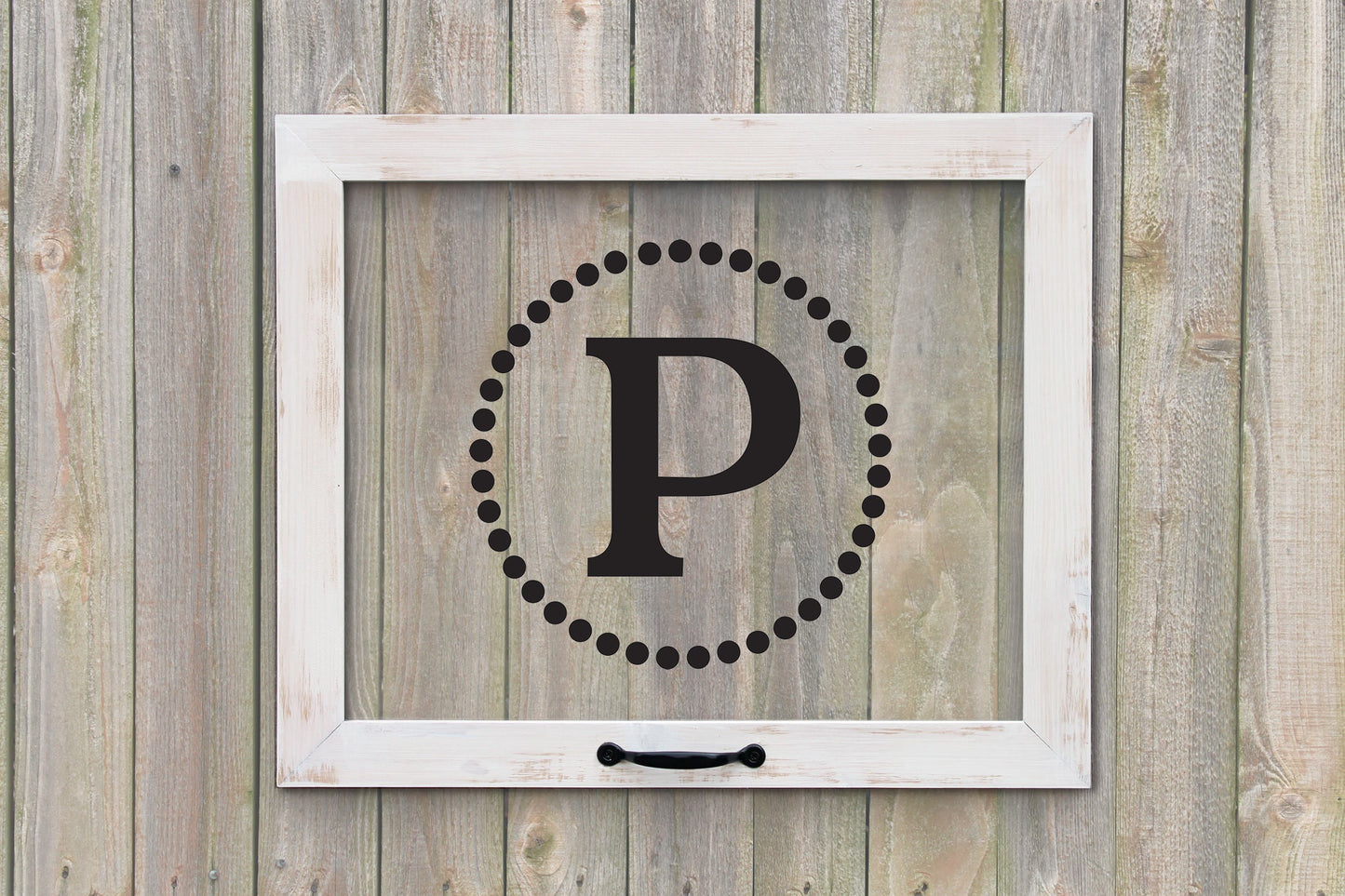 Farmhouse Window, Customized Letter with dots, Faux window, anniversary gift, farmhouse wall art, monogram window, housewarming, wedding