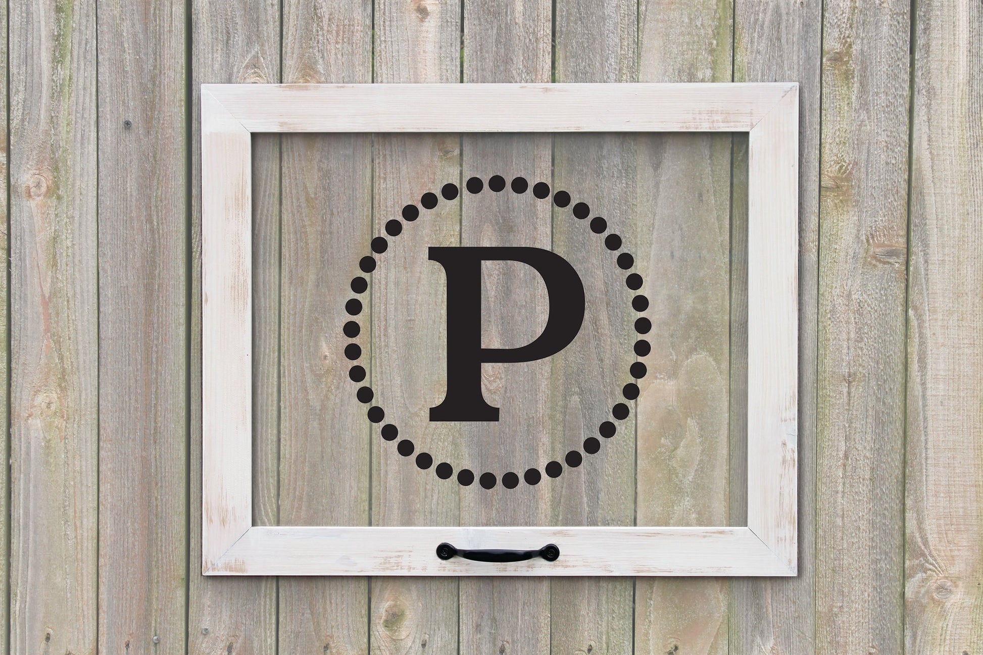 Farmhouse Window, Customized Letter with dots, Faux window, anniversary gift, farmhouse wall art, monogram window, housewarming, wedding