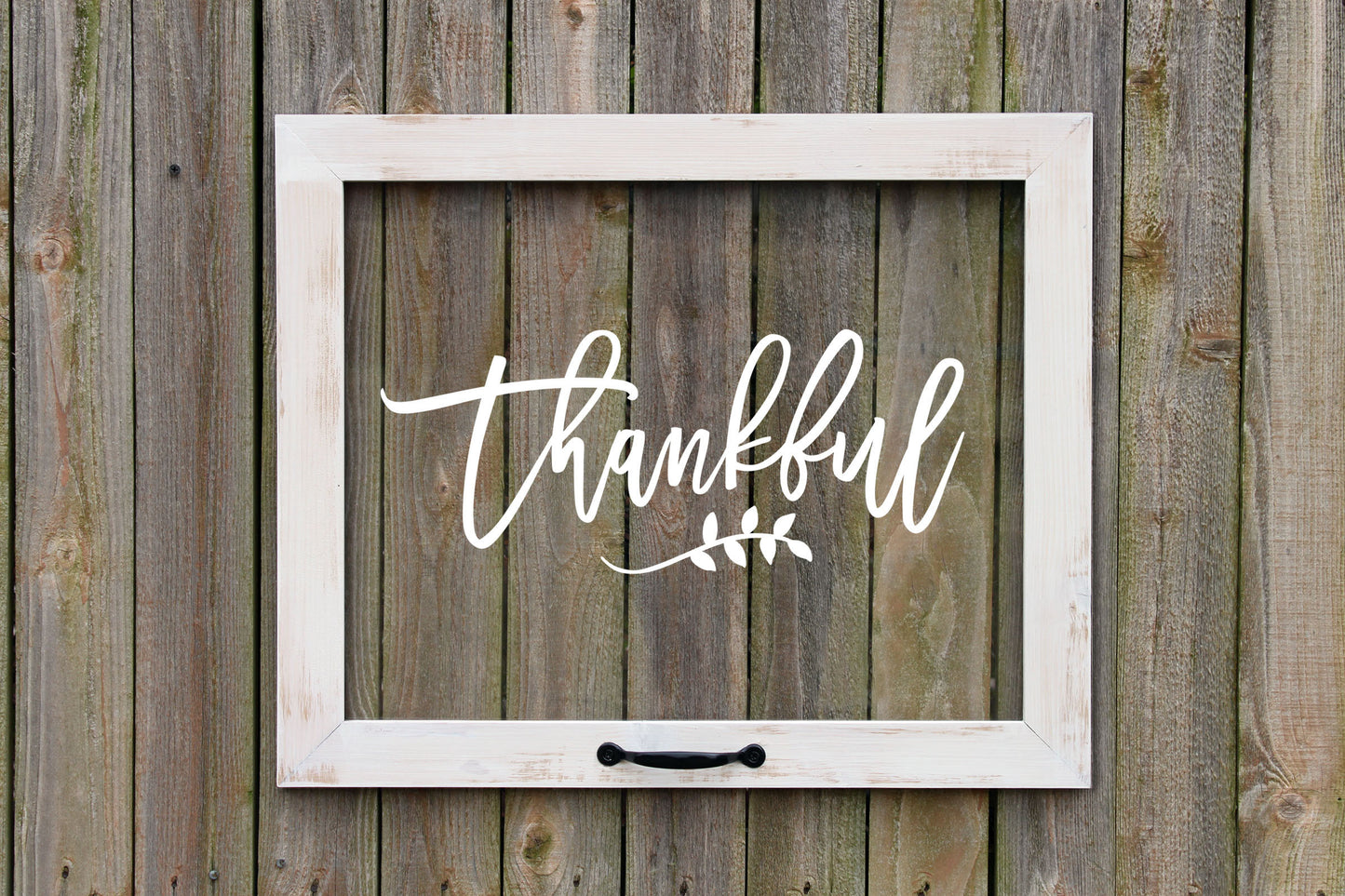 Rustic Framed Thankful Sign, Farmhouse Window, Fall Decor, Housewarming, Autumn Decoration, Thanksgiving Wall Art, Dining Room, Kitchen Art