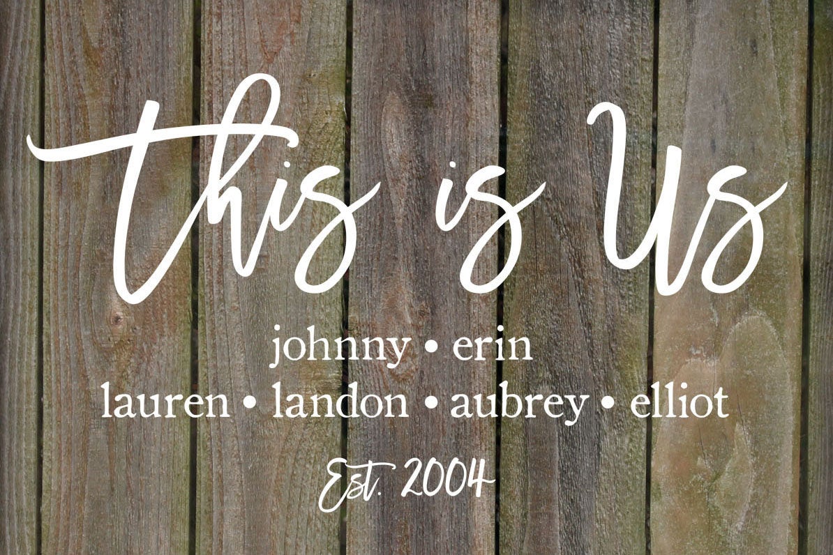 This is Us Family Established Sign, Family Name, Rustic Wall Decor, Farmhouse, Personalized Gift, Housewarming, Anniversary, Gift for Wife