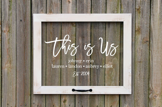 This is Us Family Established Sign, Family Name, Rustic Wall Decor, Farmhouse, Personalized Gift, Housewarming, Anniversary, Gift for Wife