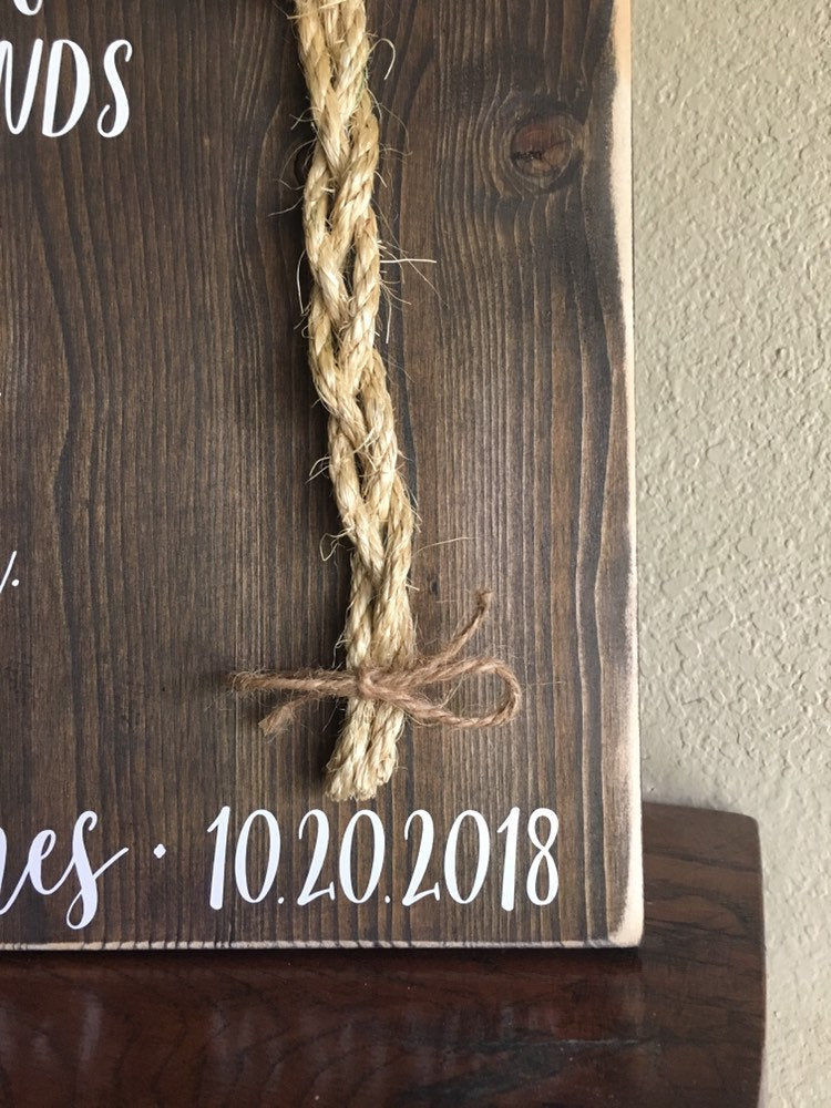 Christian Wedding Gift, A Cord of Three Strands is Not Easily Broken, Personalized Gift for Couple, Anniversary Gift