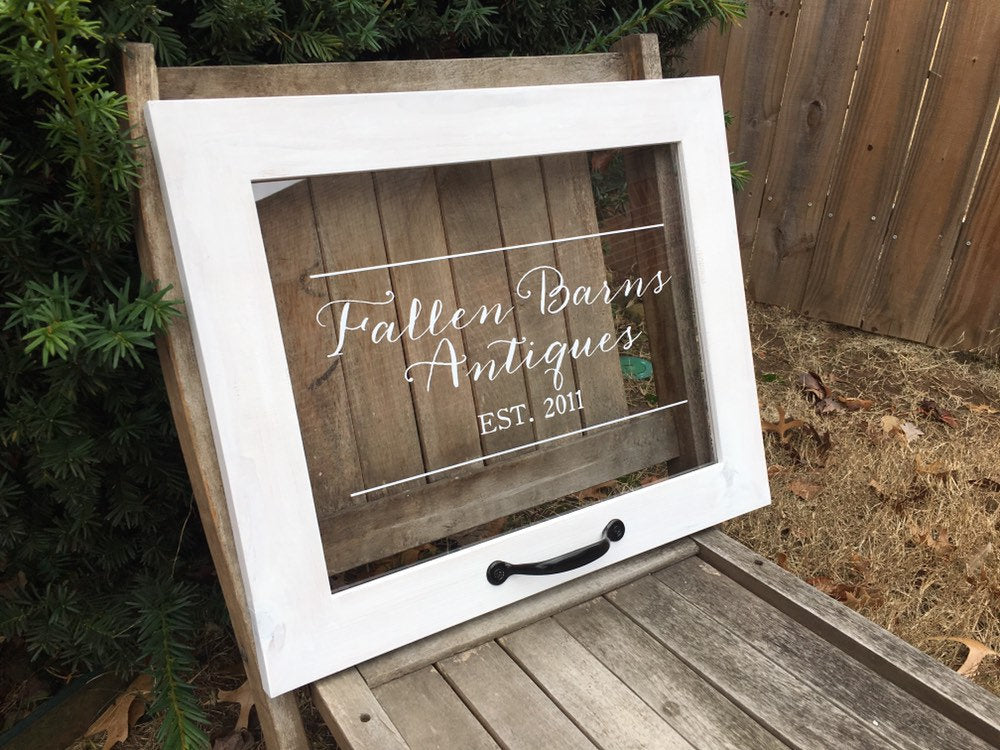 Last Name Sign, Rustic Window, Farmhouse Decor, Established Sign