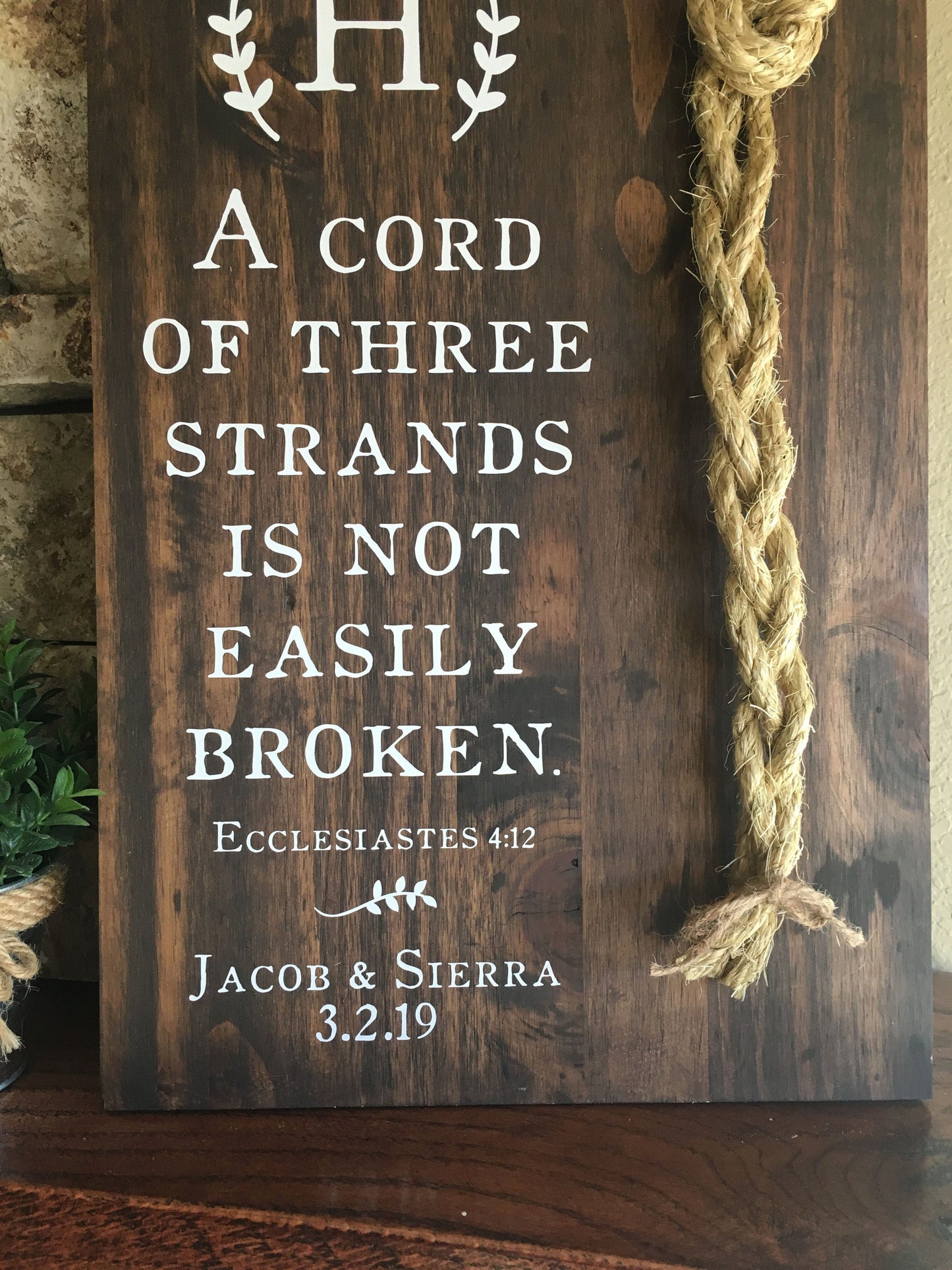 Christmas Gift for Couple, A Cord of Three Strands