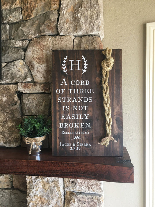 Christmas Gift for Couple, A Cord of Three Strands