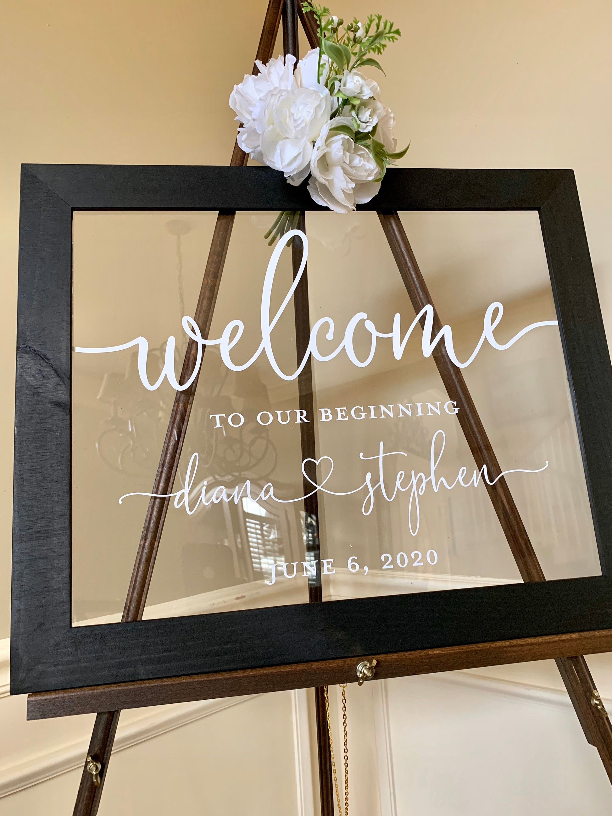 Welcome to Our Beginning Sign,  Acrylic Wedding Sign