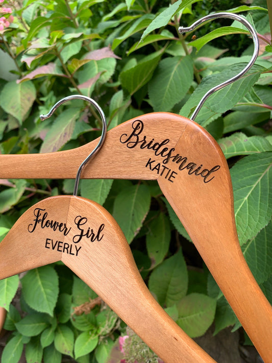 Custom Engraved Wedding Hangers, Bridal Party Hangers