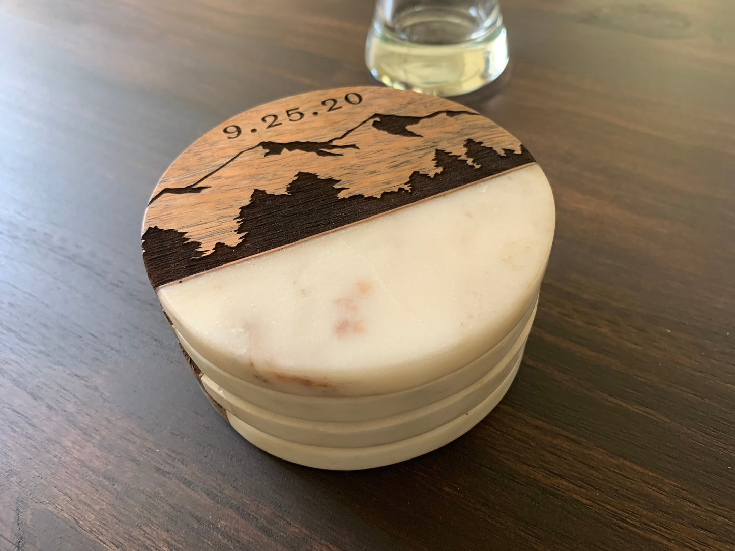 Custom Engraved Wood Coasters, Personalized Wood Coasters, Custom Wedding Gift, Christmas Gift for Couple