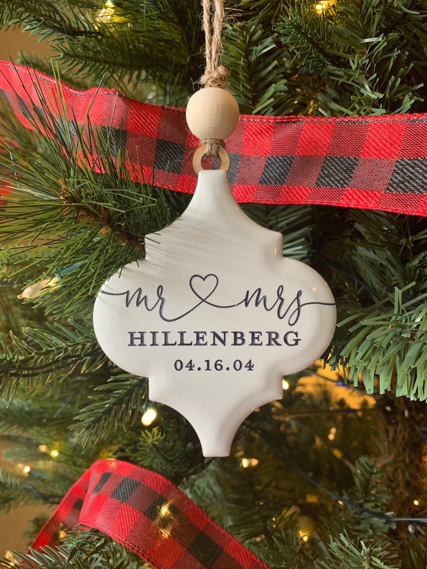 Personalized Christmas Ornament, New Home, First Christmas Married, Mr and Mrs Ornament
