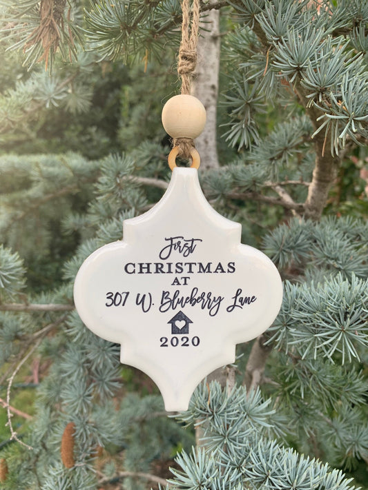 Personalized Christmas Ornament, New Home, First Christmas Married, Mr and Mrs Ornament