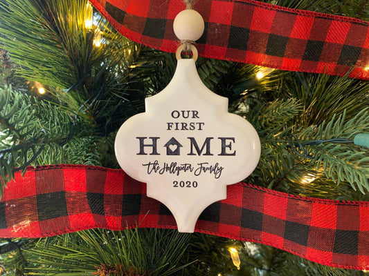 Personalized Christmas Ornament, New Home, First Christmas Married, Mr and Mrs Ornament