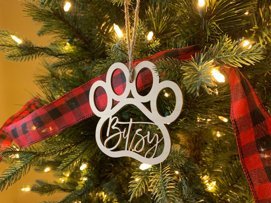 Personalized Dog Paw Ornament