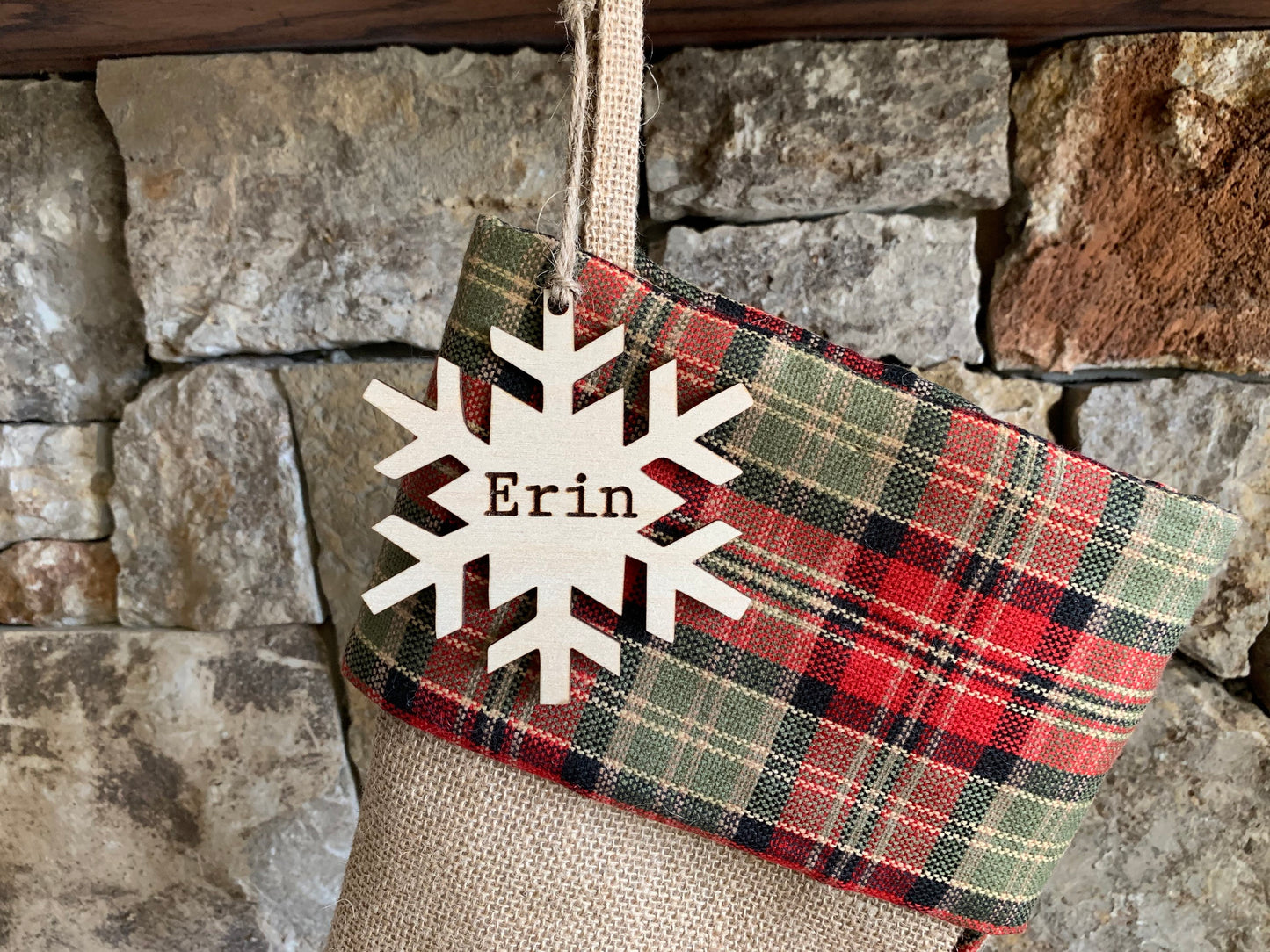 Stocking Name Tag, Custom Engraved Tag