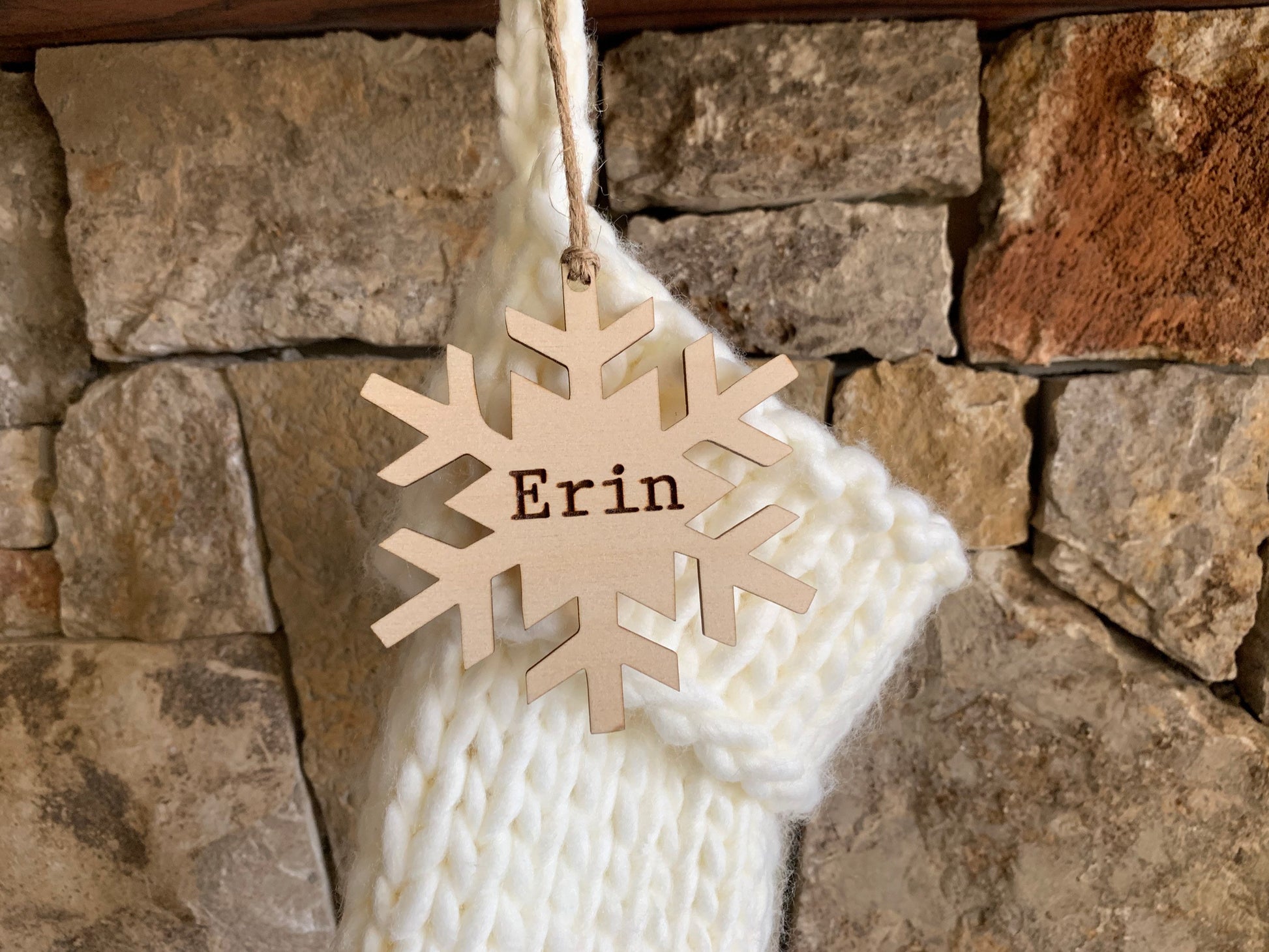 Stocking Name Tag, Custom Engraved Tag