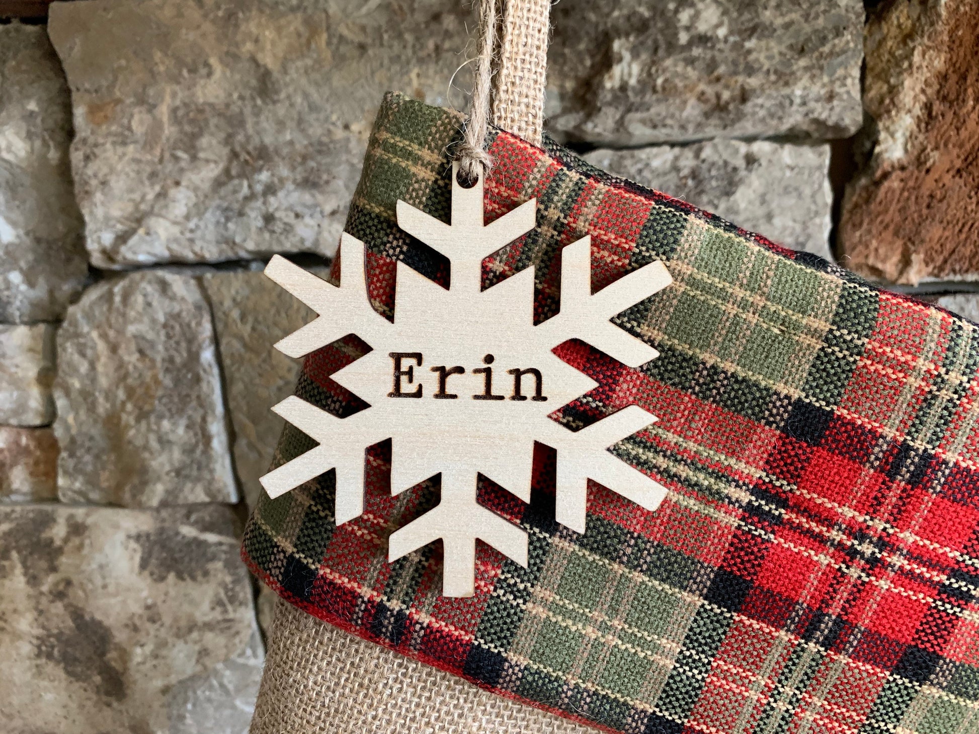 Stocking Name Tag, Custom Engraved Tag