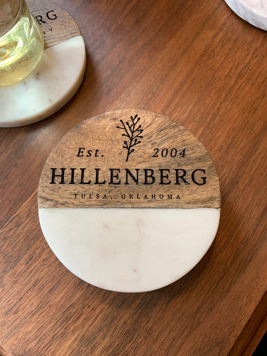 Custom Engraved Wood Coasters, Personalized Wood Coasters, Custom Wedding Gift, Christmas Gift for Couple