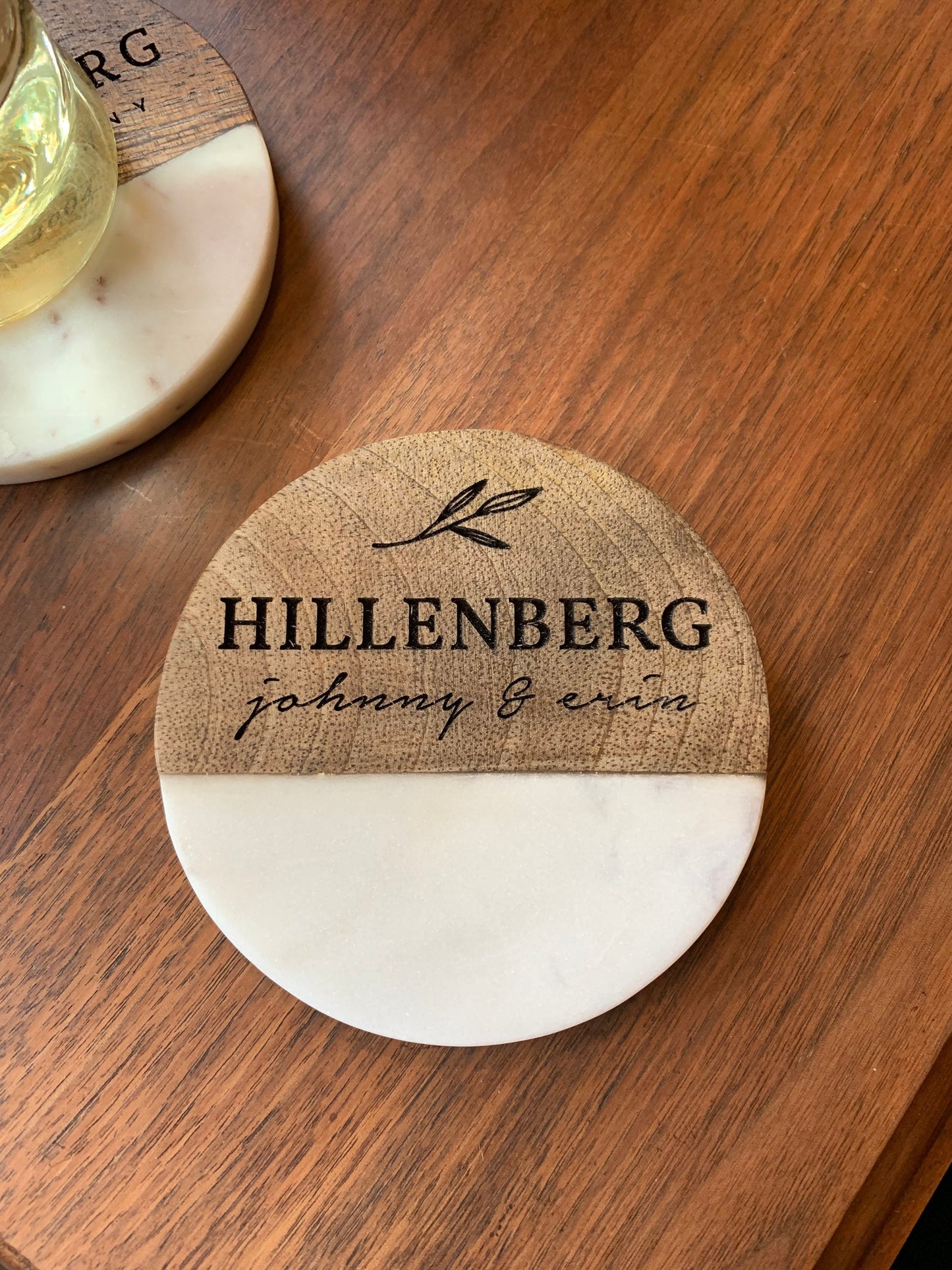 Custom Engraved Wood Coasters, Personalized Wood Coasters, Custom Wedding Gift, Christmas Gift for Couple