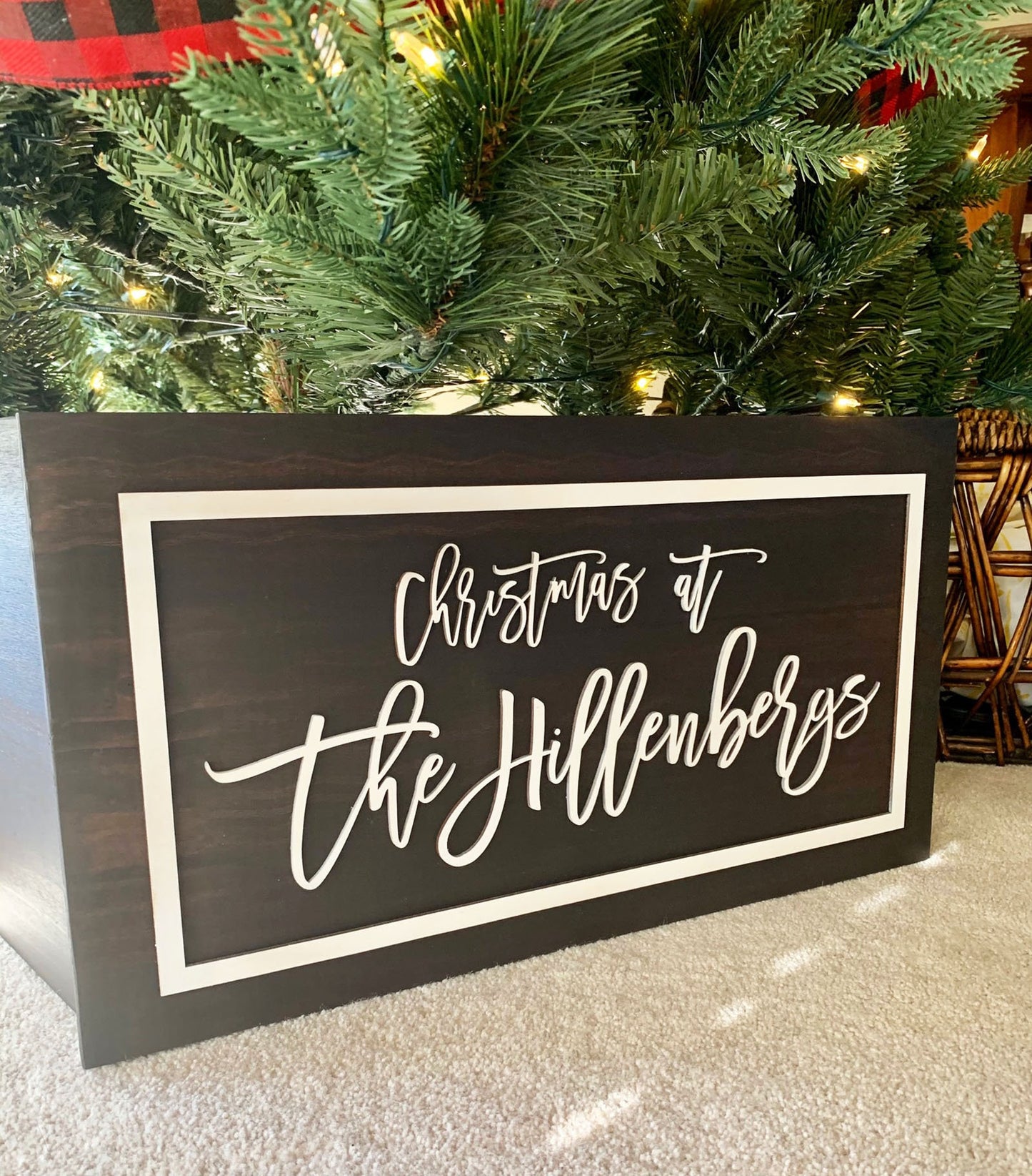 Wood Customized Christmas Tree Box, Tree Collar, Wood Tree Skirt