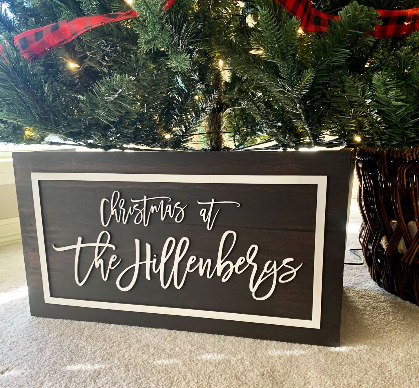 Wood Customized Christmas Tree Box, Tree Collar