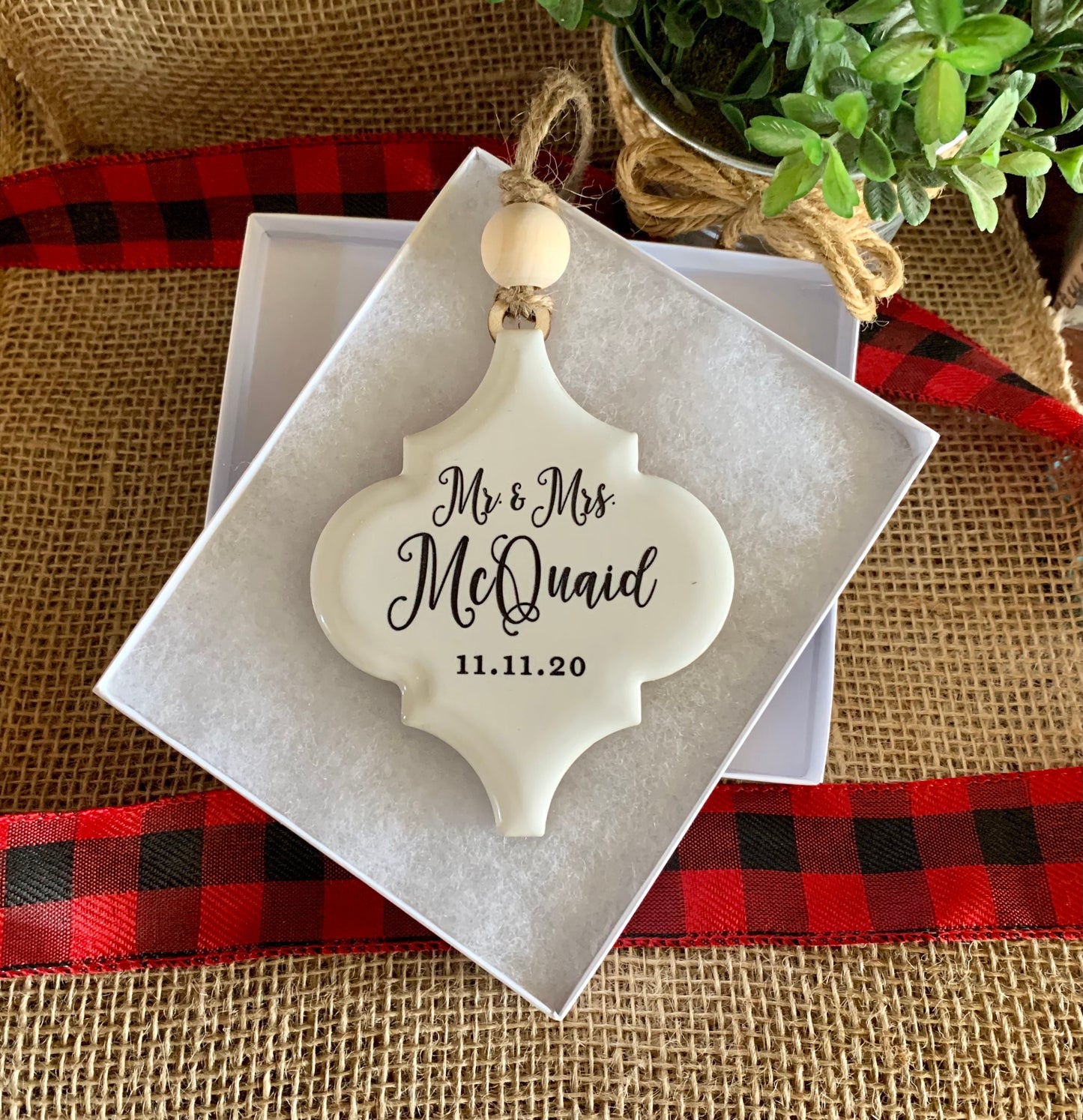 Personalized  Christmas Ornament, New Home, First Christmas Married, Mr and Mrs Ornament