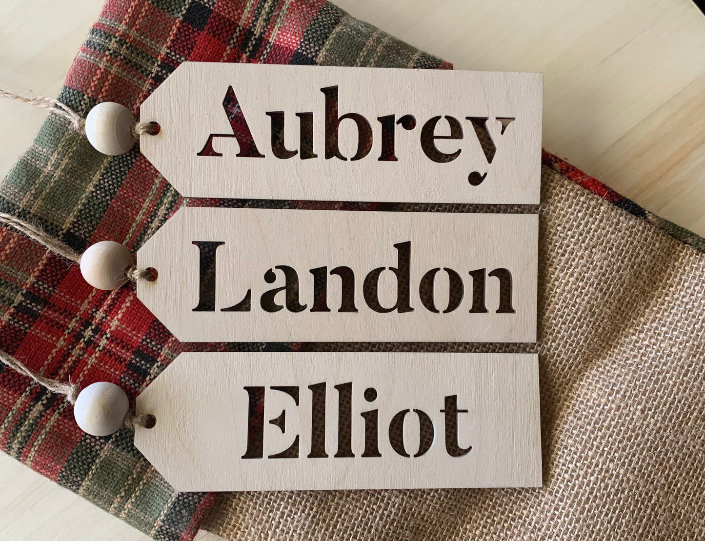 Stocking Name Tag, Custom Engraved Tag
