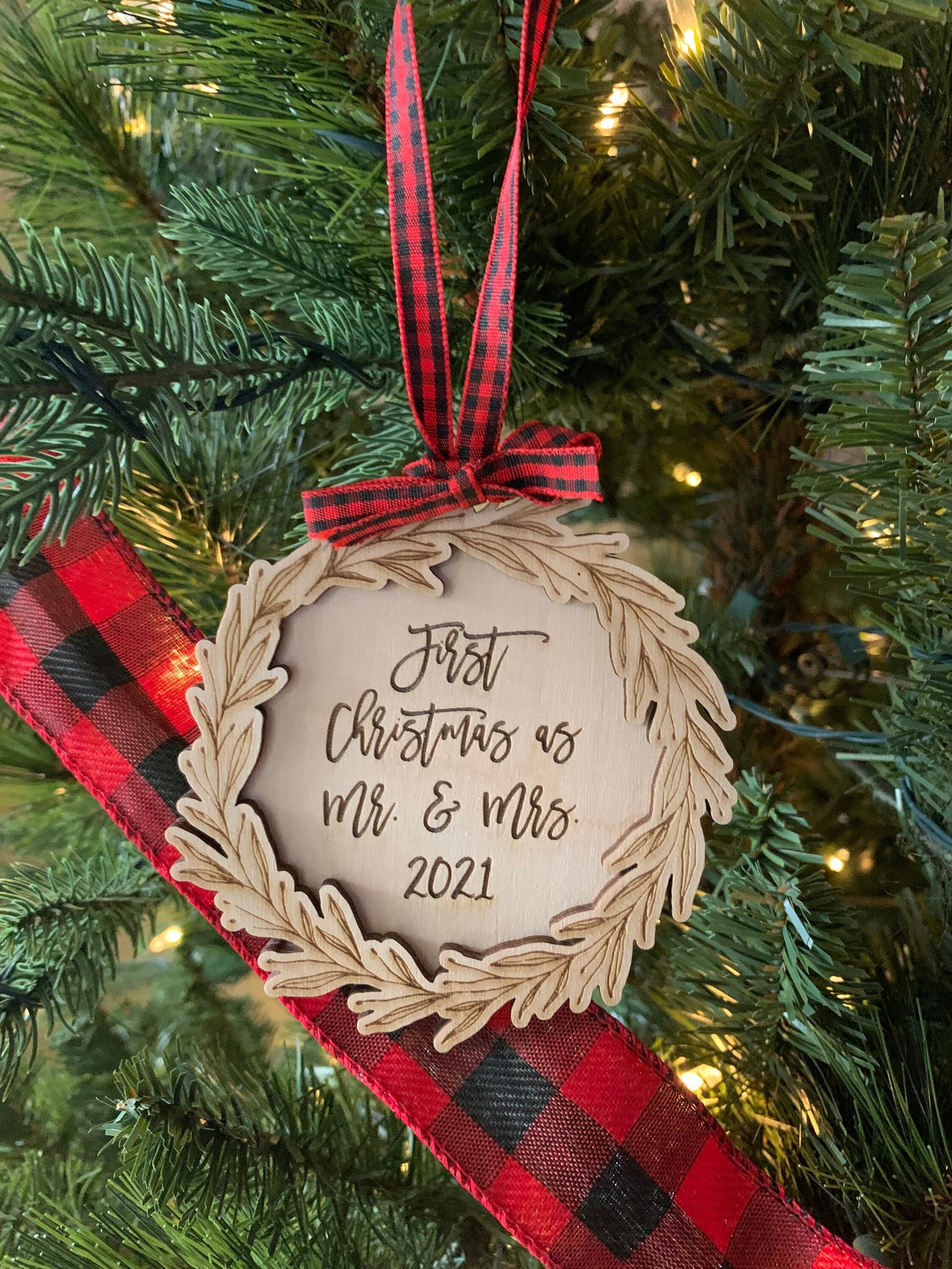 Custom Engraved First Christmas as Parents Ornament