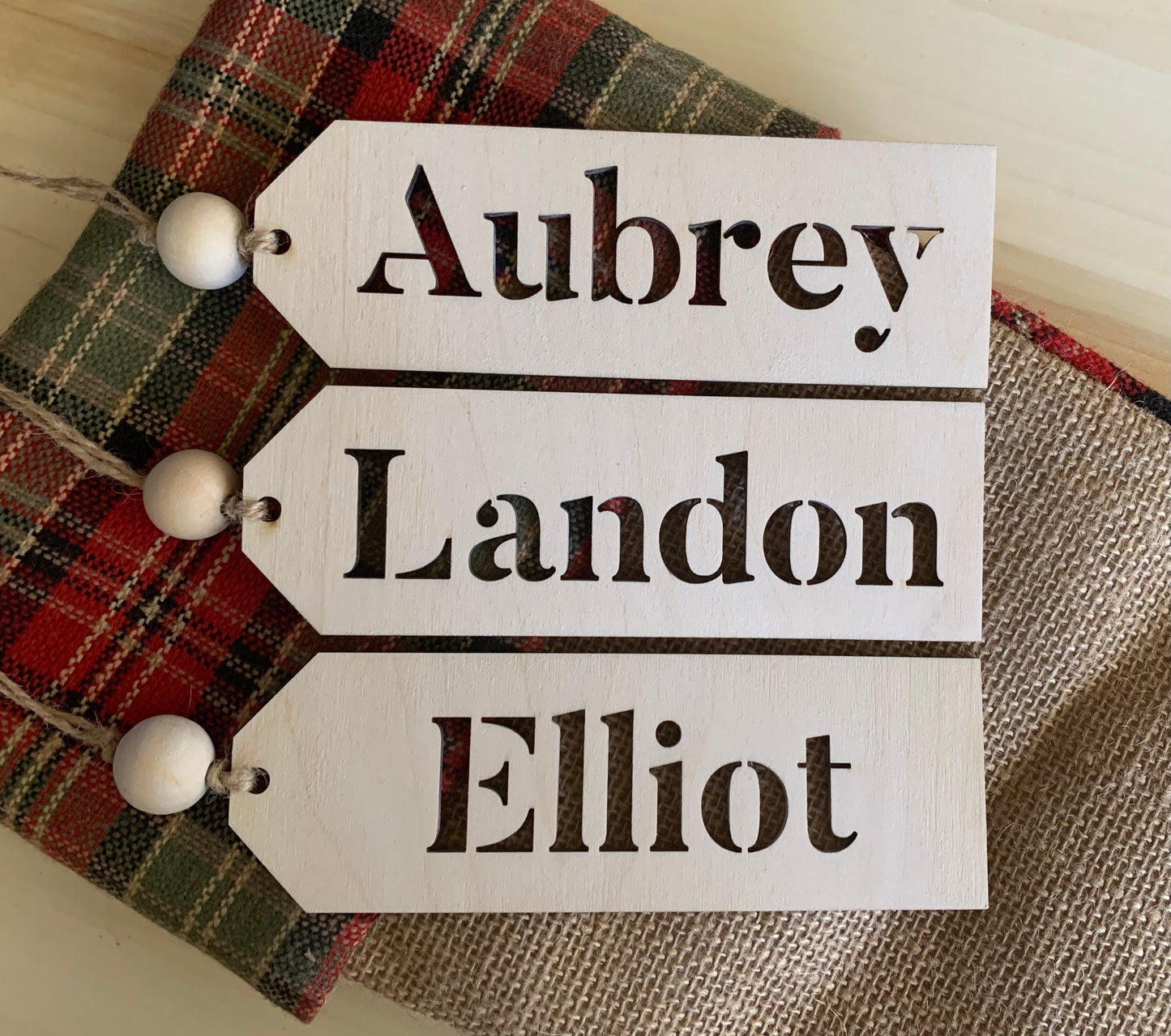 Stocking Name Tag, Custom Engraved Tag