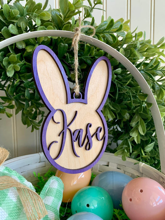 Large Personalized Easter Basket Tag, Custom Colors, Custom Name Tag