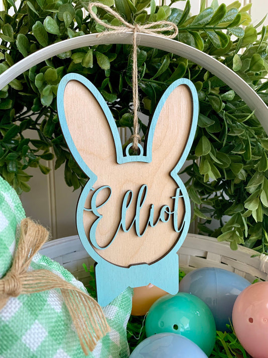 Large Personalized Easter Basket Tag, Custom Colors, Custom Name Tag